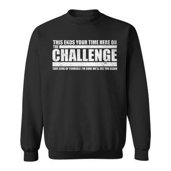 The Take Care Of Yourself Challenge Quote Distressed Sweatshirt - Monsterry