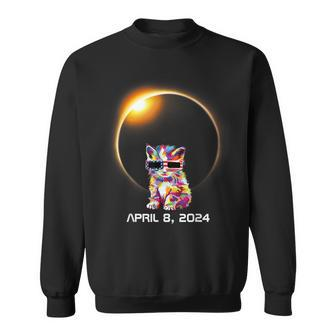 Cat 2024 Solar Eclipse Totality Glasses Sweatshirt - Monsterry