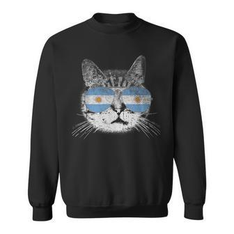 Cat Argentina Flag Country Retro Women Sweatshirt - Monsterry CA