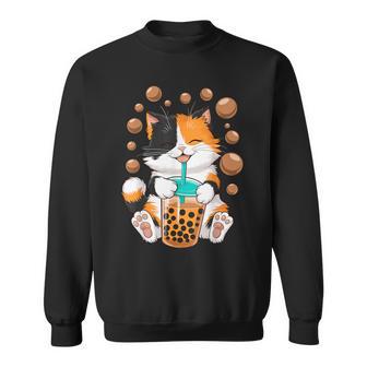 Cat Boba Tea Kawaii Bubble Tea Sweatshirt - Monsterry UK