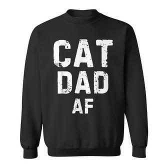 Cat Daddy Af Vintage Graphic Fathers Day Cat Dad Sweatshirt - Thegiftio UK