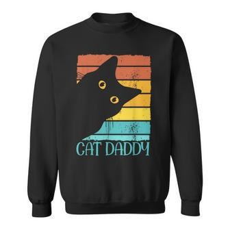 Cat Daddy Vintage Eighties Style Cat Dad Fathers Day Sweatshirt - Monsterry