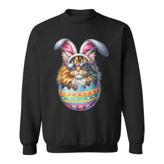 Cat Lover Easter Egg Happy Easter Bunny Ears Sweatshirt | Mazezy DE