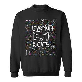 Cat Lover Math I Love Math And Cats Math Lover Sweatshirt - Monsterry CA