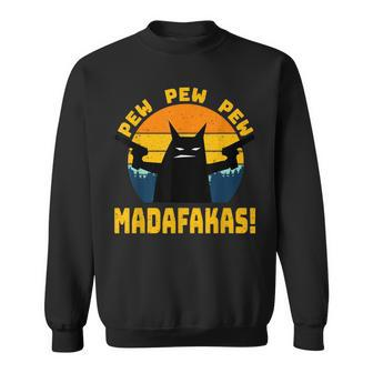Cat Pew Pew Madafakas Vintage Sweatshirt - Monsterry UK