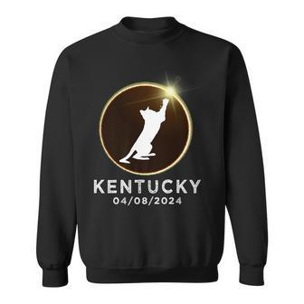 Cat Playing Fire Ring Total Solar Eclipse 2024 Kentucky Sweatshirt - Monsterry CA