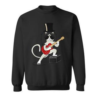 Cat Playing Guitar Heavy Metal Rock Guitarists Lover Sweatshirt - Monsterry AU