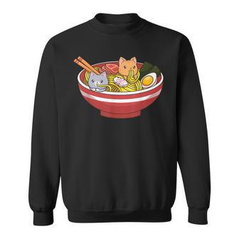 Cat Ramen Noodle Bowl Anime Kawaii Neko Sweatshirt - Thegiftio UK