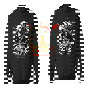 Cat Ramen Noodle Japanese Kawaii Cat Sweatshirt - Seseable