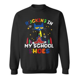 Cat-Rocking I N My-School-Shoes-Back To-School-Cat-Lover Sweatshirt | Mazezy AU