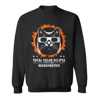 Cat Total Solar Eclipse 2024 Totality Waddington Sweatshirt | Mazezy
