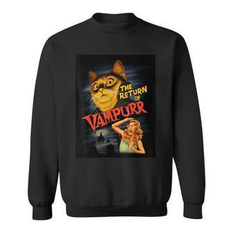 Cat Vampire Classic Horror Movie Graphic Sweatshirt | Mazezy