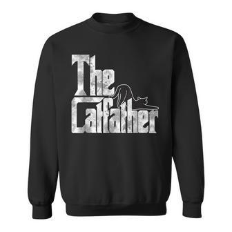 The Catfather Black Cat Father Mafia Whiskers Male Daddy Sweatshirt - Monsterry