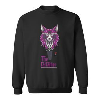 The Catfather Vintage Best Cat Dad Fathers Day Husband Daddy Sweatshirt - Monsterry UK
