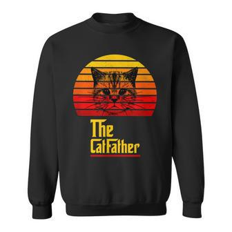 The Catfather Vintage Best Cat Dad Fathers Day Husband Daddy Sweatshirt - Thegiftio UK