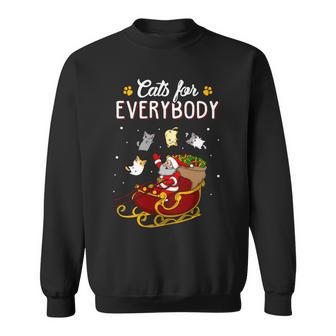 Cats For Everybody Cat Christmas Ugly Christmas Sweatshirt - Monsterry