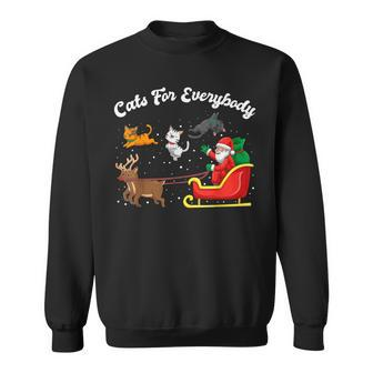 Cats For Everybody Cat Santa Christmas Merry Catmas Sweatshirt | Mazezy