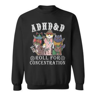 Cats Rpg Gamer Roll For Concentration D20 Dice Nerdy Kid Sweatshirt - Seseable