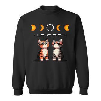 Cats Wearing Solar Eclipse Glasses 2024 Total Solar Eclipse Sweatshirt - Monsterry UK