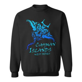 Cayman IslandsWest Indies Vintage Tribal Manta Ray Vacation Sweatshirt - Monsterry