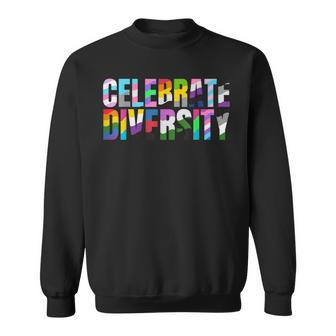 'Celebrate Diversity' Lesbian Gay Colors Lgbtq Pride Flags Sweatshirt - Thegiftio UK