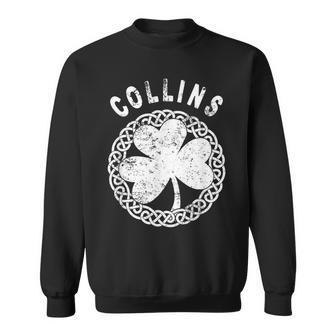 Celtic Theme Collins Irish Family Name Sweatshirt - Seseable