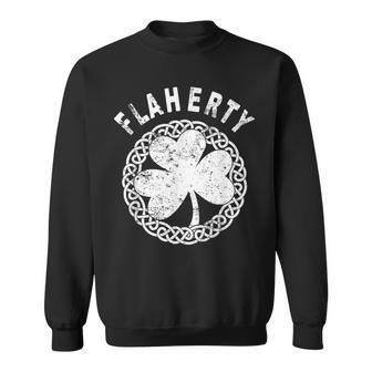 Celtic Theme Flaherty Irish Family Name Sweatshirt - Seseable