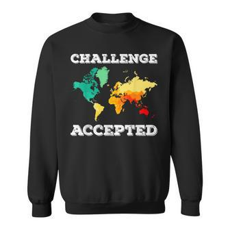 Challenge Accepted Map T Travel World Traveler Sweatshirt - Monsterry DE