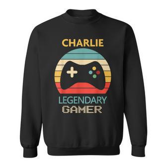 Charlie Name Personalised Legendary Gamer Sweatshirt - Seseable