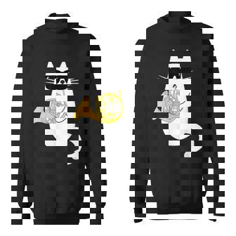 Chat Drôle Avec Lunettes De Soleil Musicien Cor D'harmonie Sweater e - Cadeauxyz