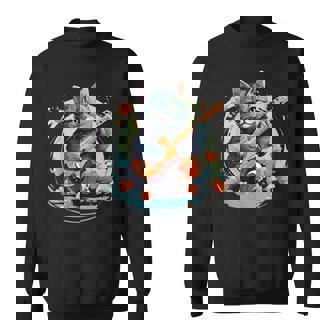 Chat Jouant Ukulélé Guitare Chat Guitare Musique Sweater e - Cadeauxyz