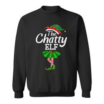 Chatty Elf Christmas Costume Matching Family Elf Squad Sweatshirt - Thegiftio UK