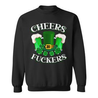 Cheers Fuckers Cheers Fckers' St Patty's Day Lucky Clover Sweatshirt - Monsterry UK