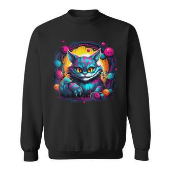 Cheshire Cat Alice In Wonderland Cool Graphic Sweatshirt - Seseable