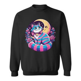 Cheshire Cat Moon Wonderland Whimsical Sweatshirt - Monsterry AU