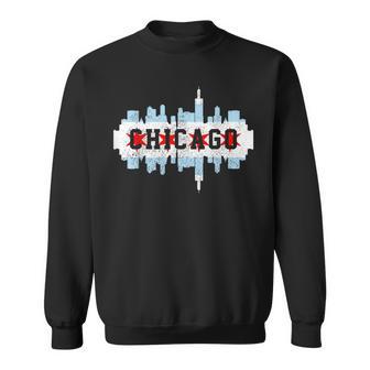 Chicago Skyline Flag City Illinois Souvenir Sweatshirt - Monsterry DE