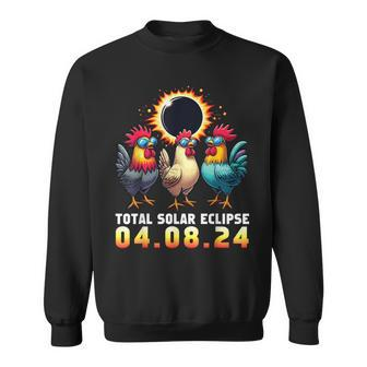 Chicken With Sunglasses Watching Total Solar Eclipse 2024 Sweatshirt - Monsterry DE