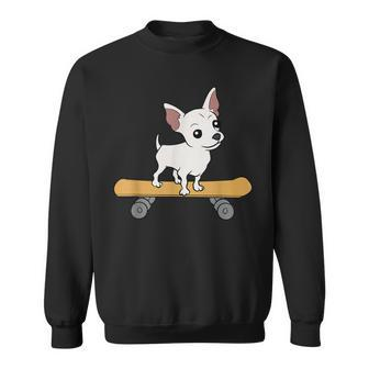 Chihuahua Skateboard Cute Chihuahua Skateboarding Sweatshirt - Monsterry UK