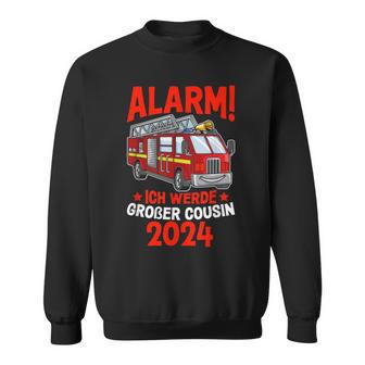 Children's Alarm Ich Werde Großer Cousin 2024 Fire Brigade Sweatshirt - Geschenkecke