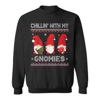Chillin With My Gnomies Christmas Pamajas Family Xmas Sweatshirt - Monsterry