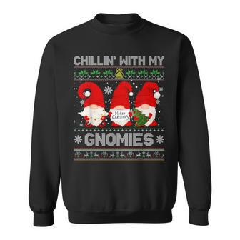 Chillin With My Gnomies Christmas Family Friend Gnomes Sweatshirt - Thegiftio UK