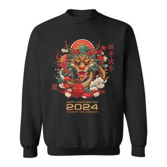 Chinese Lunar New Year Traits Asian 2024 Year Of The Dragon Sweatshirt - Thegiftio UK