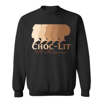 Choc-Lit 100 Melanin Black Pride History Bhm Ethnic Sweatshirt - Monsterry