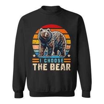 I Choose The Bear Vintage Sunset Bear Sweatshirt - Monsterry
