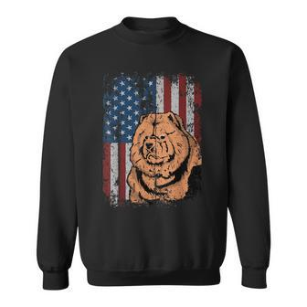 Chow Chow American Flag Patriotic Chow Chow Owner Sweatshirt - Monsterry
