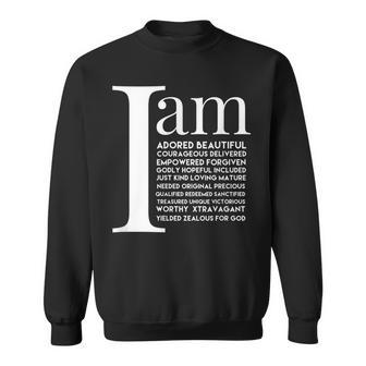 Christian Affirmations Identity In Christ Follower Believer Sweatshirt - Monsterry
