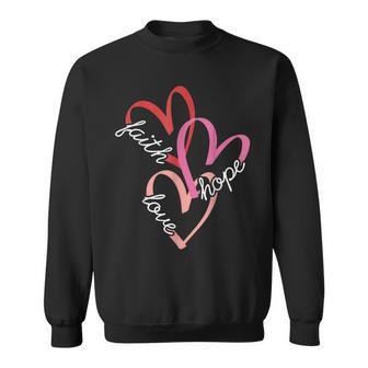 Christian Faith Hope Love Hearts Religious Valentine's Day Sweatshirt - Thegiftio UK