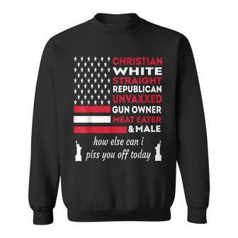 Christian White Straight Independence Day Memorial Day Pride Sweatshirt | Mazezy AU