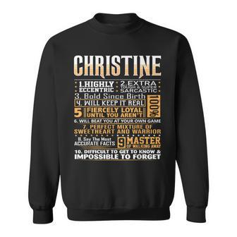 Christine Name Name Birthday Sweatshirt - Monsterry DE