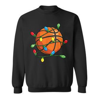 Christmas Basketball Ball Xmas Lights Boys Sport Sweatshirt - Thegiftio UK